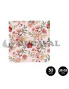 Servilletas doble capa floral rosa 33x33 30 unidades. Ducaval envios 