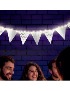 Banderines metalizados plateados con luz | Ducaval | Envías 24/48 hor