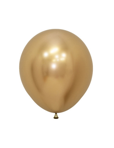 Globo látex reflex dorado 45cm 15ud | Ducaval | Envíos 24/48h