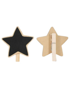 Pinza pizarra madera estrella 4ud | Ducaval | Envías 24/48 horas 