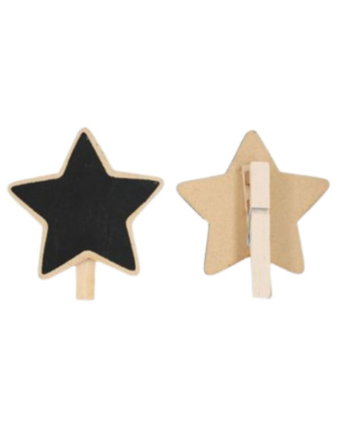 Pinza pizarra madera estrella 4ud | Ducaval | Envías 24/48 horas 