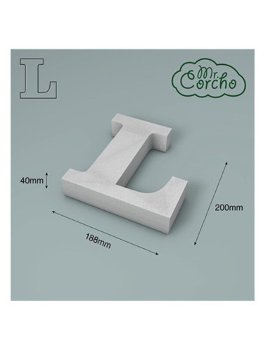 Letra L corcho 200X40mm | Ducaval | Envíos 24/48 horas
