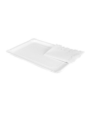 Bandeja cartón con blonda blanco rect. 25x34cm | Ducaval | 2448 h en