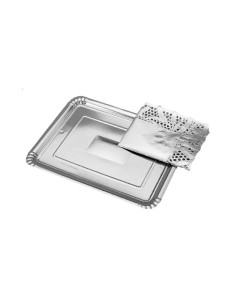   Bandeja carton plata  blonda rectangular 22x28 cm  | Ducaval | Enví