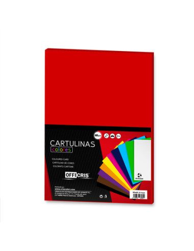 Cartulina rojo 50x65cm | Ducaval | Envíos 24/48h