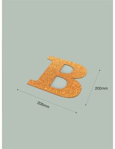 Letra B con purpurina oro 206 x 200 mm Ducaval envios 24/48 horas