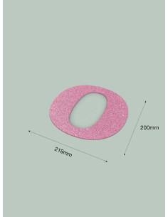Letra O con purpurina rosa 218 x 200 mm.Ducaval envios 24/48 horas