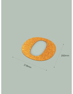 Letra O con purpurina oro 218 x 200 mm. Ducaval envios 24/48 horas