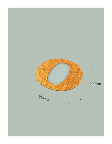 Letra O con purpurina oro 218 x 200 mm. Ducaval envios 24/48 horas