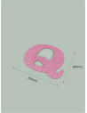 Letra Q con purpurina rosa 225 x 200 mm. Ducaval envios 24/48 horas
