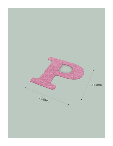 Letra P con purpurina rosa | Ducaval | Envíos 24/48h