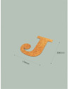 Letra J con purpurina oro 174 x 200 mm.Ducaval envios 24/48 horas
