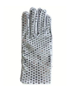 Guantes lentejuelas plata adulto  | Ducaval | Envíos 24/48 horas