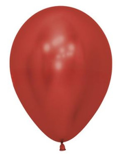 Globo látex rojo reflex 12.50cm (50 unidades)  Disfraces Ducaval