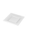 Plato llano cuadrado blanco 17x17cm 6und reutilizable.| Ducaval | Env