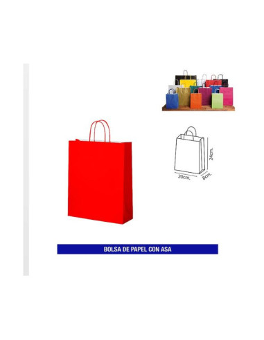 Bolsas papel rojo 20x24 | Ducaval | Envios 24/48 horas