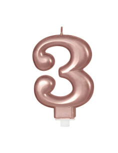 Vela color oro rosado nº3 | Ducaval | Envíos 24/48 horas