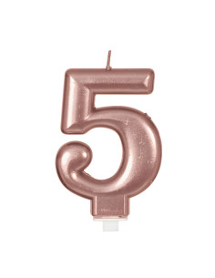 Vela color oro rosado nº5 | Ducaval | Envíos 24/48 horas