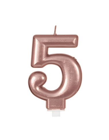 Vela color oro rosado nº5 | Ducaval | Envíos 24/48 horas