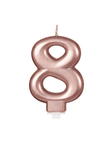 Vela color oro rosado nº8 | Ducaval | Envíos 24/48 horas