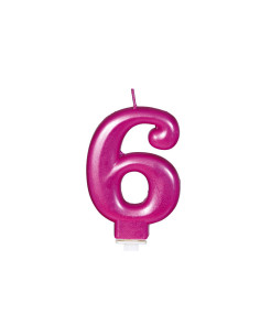 Vela rosa número 6 | Ducaval | Envíos 24/48 horas