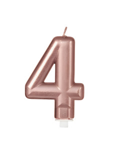 Vela color oro rosado nº4 | Ducaval | Envíos 24/48 horas