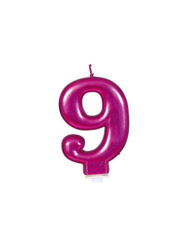 Vela color rosa numero 9 | Ducaval | Envíos 24/48 horas