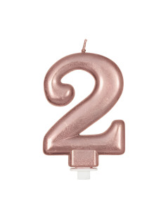 Vela color oro rosado nº2 | Ducaval | Envíos 24/48 horas