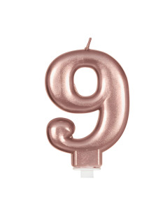Vela color oro rosado nº9 | Ducaval | Envíos 24/48 horas