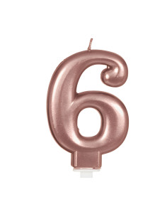 Vela color oro rosado nº6 | Ducaval | Envíos 24/48 horas