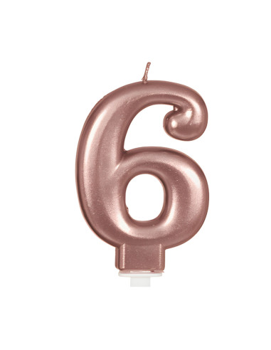 Vela color oro rosado nº6 | Ducaval | Envíos 24/48 horas