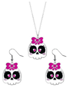 Kit pendientes y collar calavera con lazo | Ducaval | Envías 24/48 ho