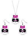 Kit pendientes y collar calavera con lazo | Ducaval | Envías 24/48 ho
