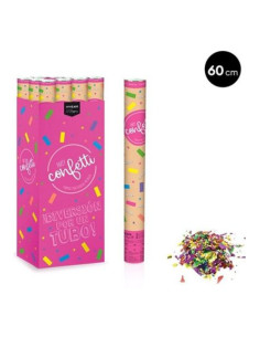 Cañon confeti colores surtidos metalizados 60cm | Ducaval |