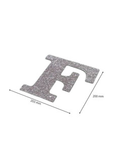 Letra F con purpurina plata 203 x 200 mm. Ducaval envios 24/48 horas