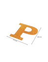 Letra P con purpurina oro 210 x 200 mm. Ducaval envios 24/48 horas