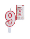 Velas cumpleaños rojo/blanco 9  | Ducaval | Envías 24/48 horas 