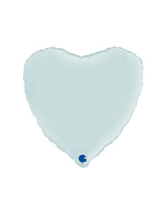 Globo foil corazón  satin azul pastel  46cm | Ducaval | Envíos 24/48 