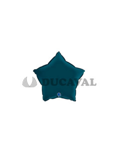 Estrella foil satín azul petróleo 18"