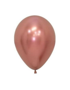 Globo látex rosa dorado reflex 12.50cm (50 unidades). Ducaval envios 