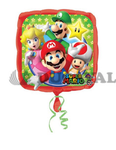 Globo foil mini Súper Mario Bros 9" 23cm