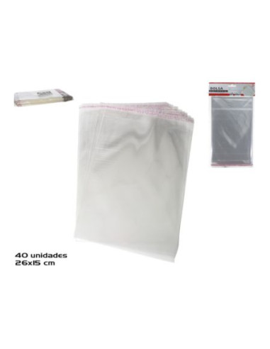Bolsa celofan adhesivo x40 26x15 cm | Ducaval | Envías 24/48 horas 