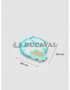 Baby shower azul de papel base corcho 250x225mm