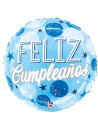 Globo foil feliz cumpleaños estrellas azules 18" | Ducaval | Envías 2