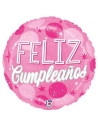 Globo foil feliz cumpleaños estrellas rosa 18" | Ducaval | Envías 24/