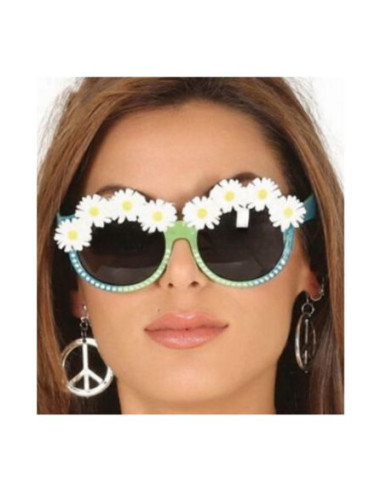 Gafas verdes con margaritas