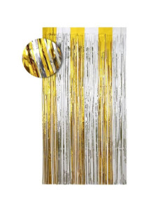 Cortina flecos oro plata 1x2 m | Ducaval | Envíos 24/48 horas