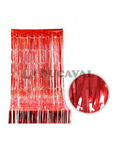 Cortina de flecos rojo 1x2m. Ducaval 2448 horas envios