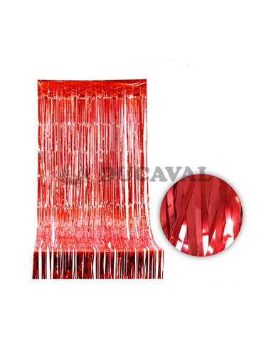 Cortina de flecos rojo 1x2m. Ducaval 2448 horas envios