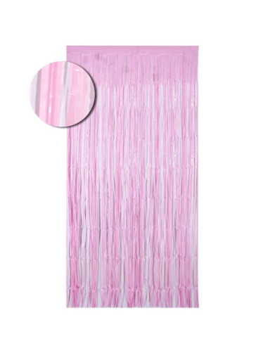 Cortina de flecos rosa pastel 1x2m | Ducaval | Envíos 24/48h